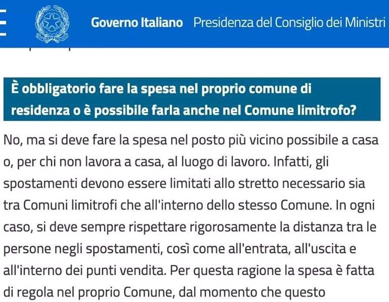 Precisazioni: dove faccio la spesa? E altre risposte