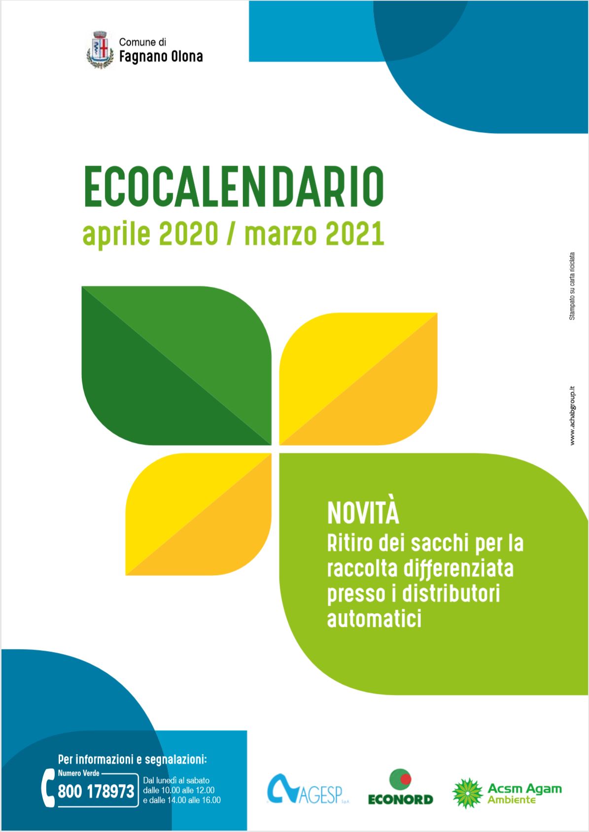 Calendario raccolta rifiuti 2020-2021