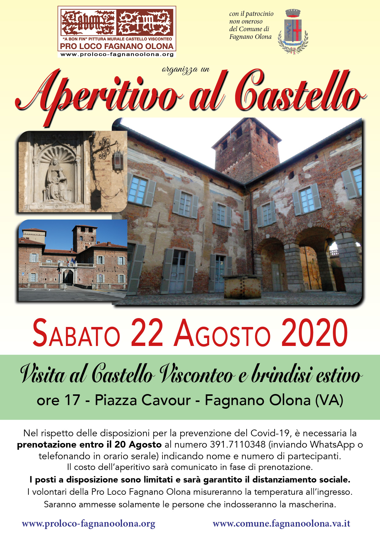 Visita e aperitivo al Castello sabato 22 agosto