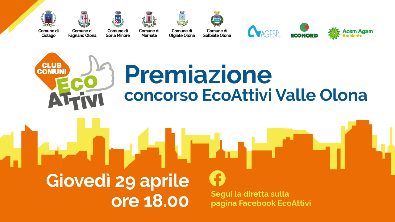 Concorso Ecoattivi Valle Olona, premiazione dei vincitori il 29 aprile