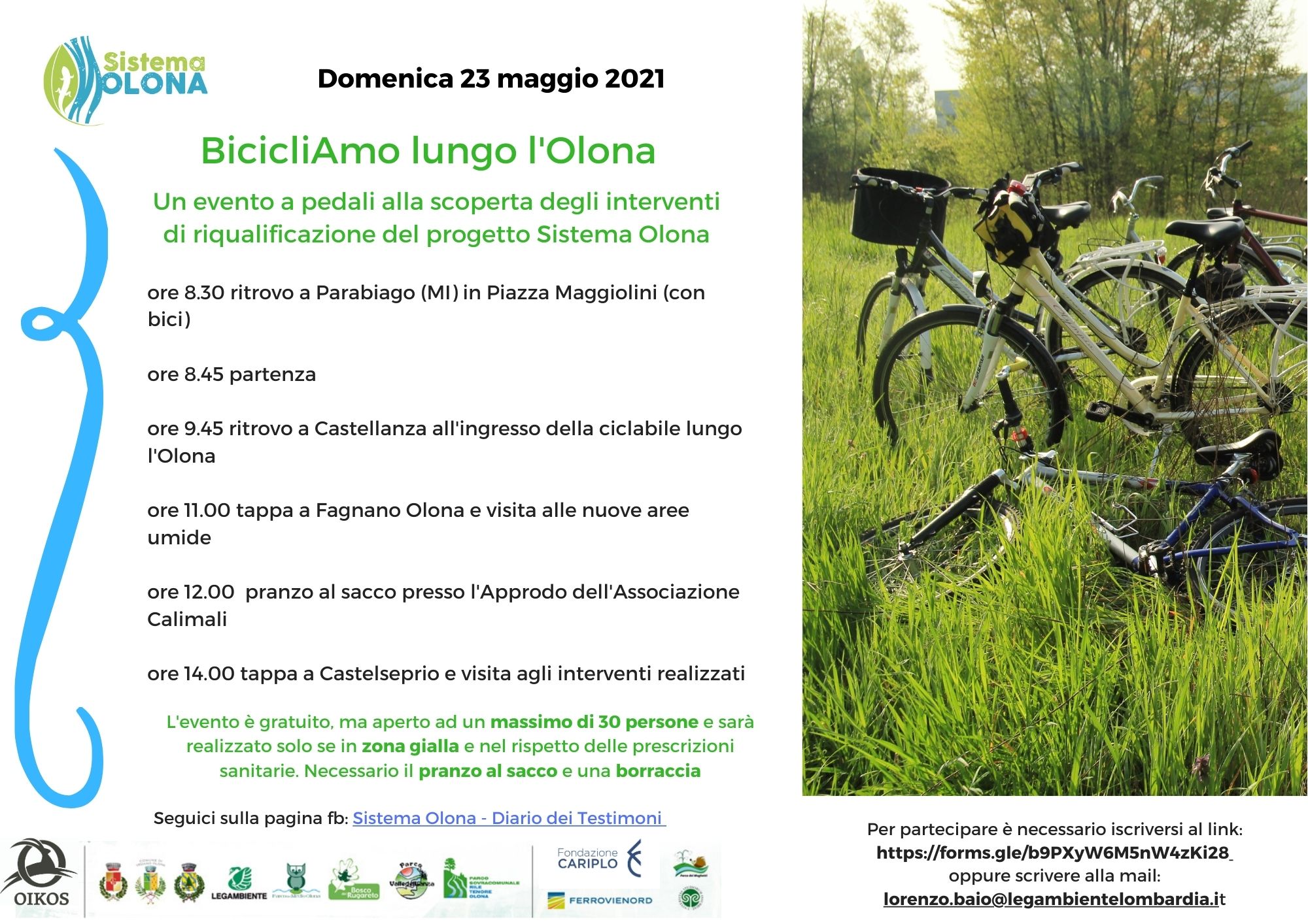 Domenica 23 Maggio – BicicliAmo lungo l’Olona